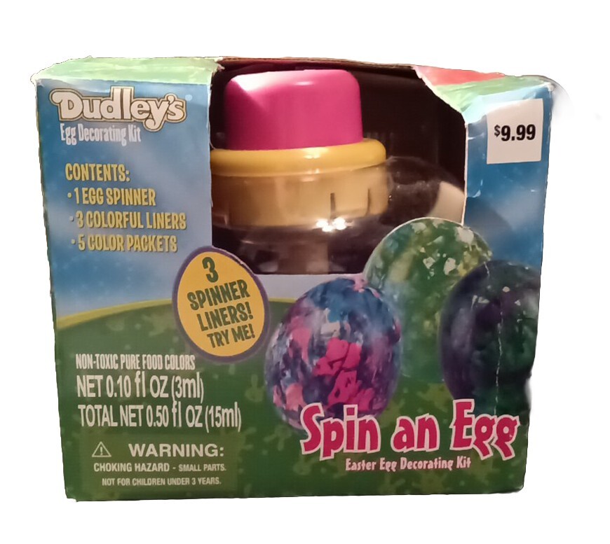 Dudley's Spin An Egg Decorating Kit - Easter Egg Dye Kit - 4 Refill Packs