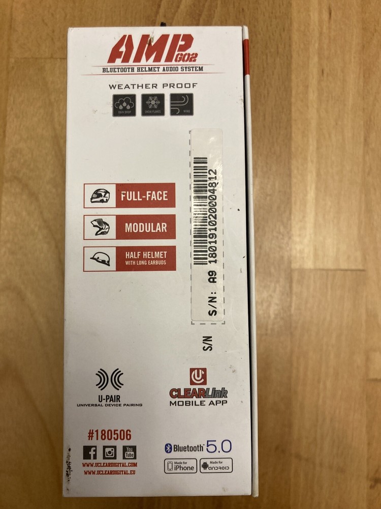 UClear HBC100 Plus Boomless Bluetooth Powersports Helmet Communicator