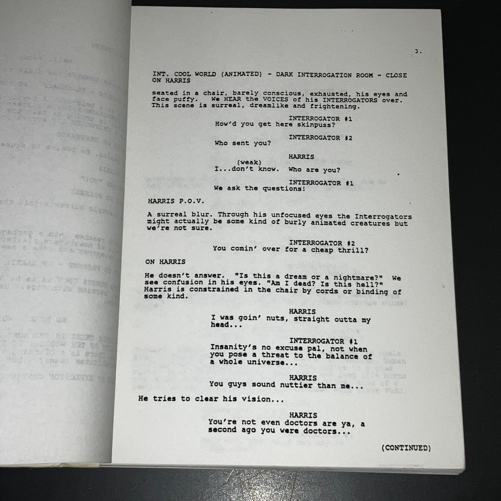 COOL WORD (9/7/90) Ralph Bakshi Live Action Animation 3rd Draft Agency Script ~