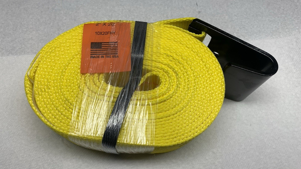 2” X 20’ Winch Strap MADE IN USA Flat Hook