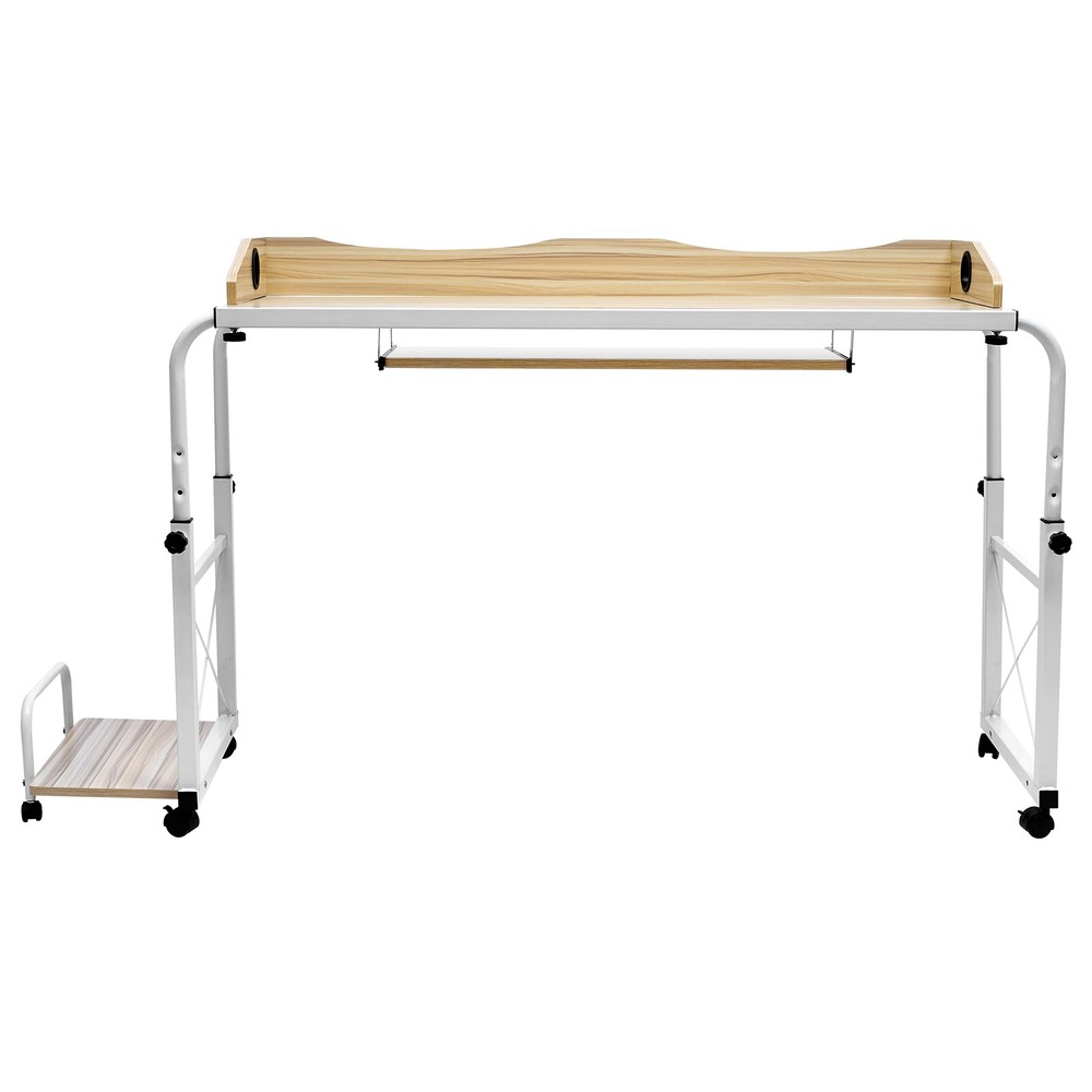 Overbed Table With Wheels Adjustable Over Bed Desk Multi-Functional Table Home