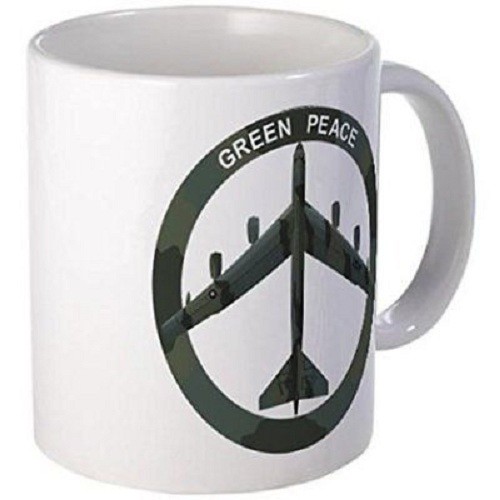 11oz mug B-52 Peace Sign - White Printed Ceramic Coffee / Tea Cup Gift