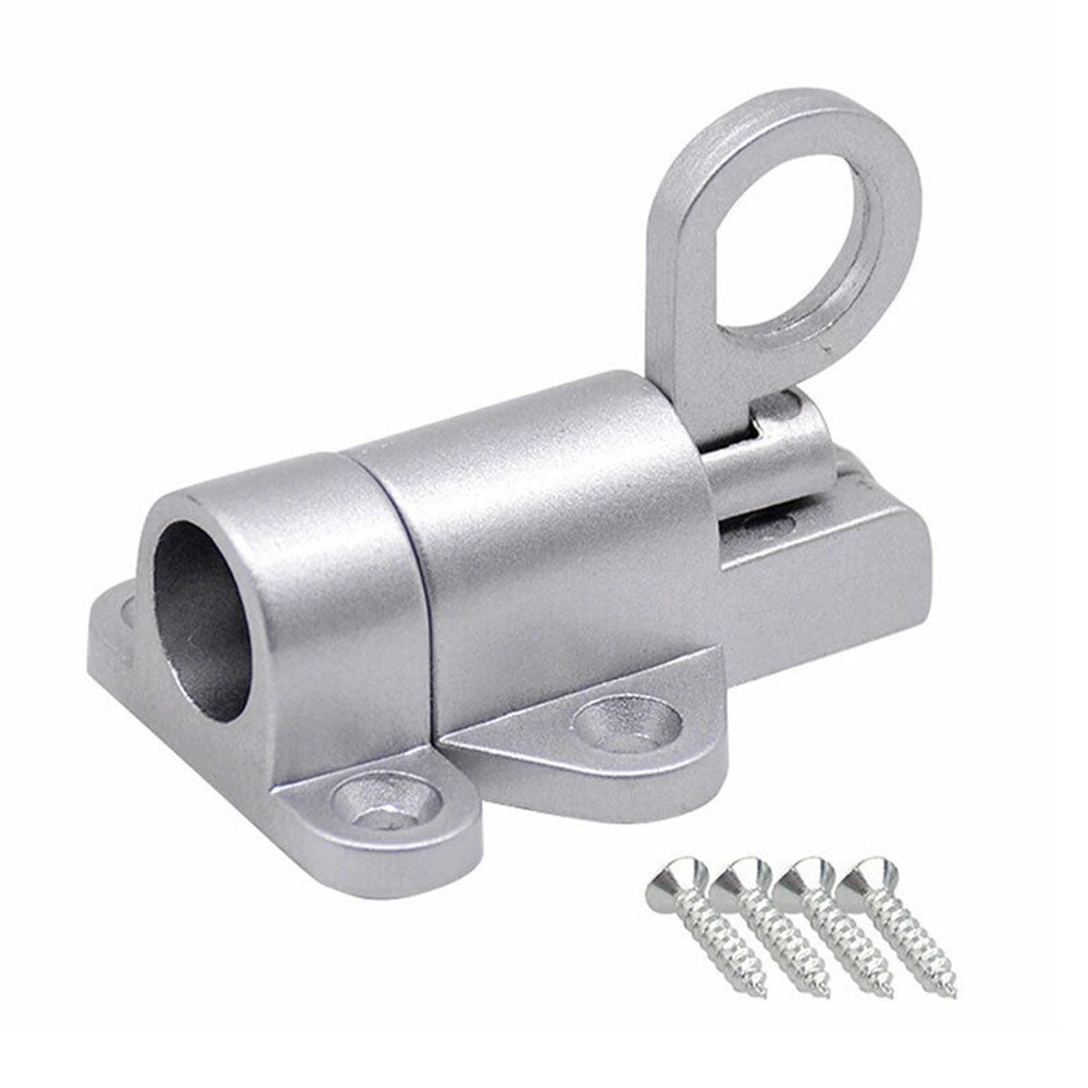Silver Alloy Security Automatic Window Gate Lock Spring Bounce Door Bolt