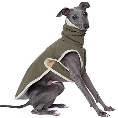 Turtleneck Jacket with Harness Opening, Fleece Lining, Medium Sage Green