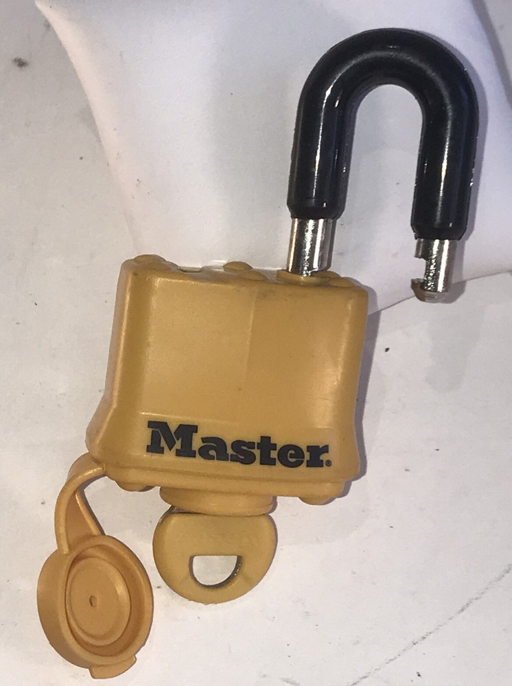 Master Lock Tough Under Fire Yellow Weather Resistant Pad Lock