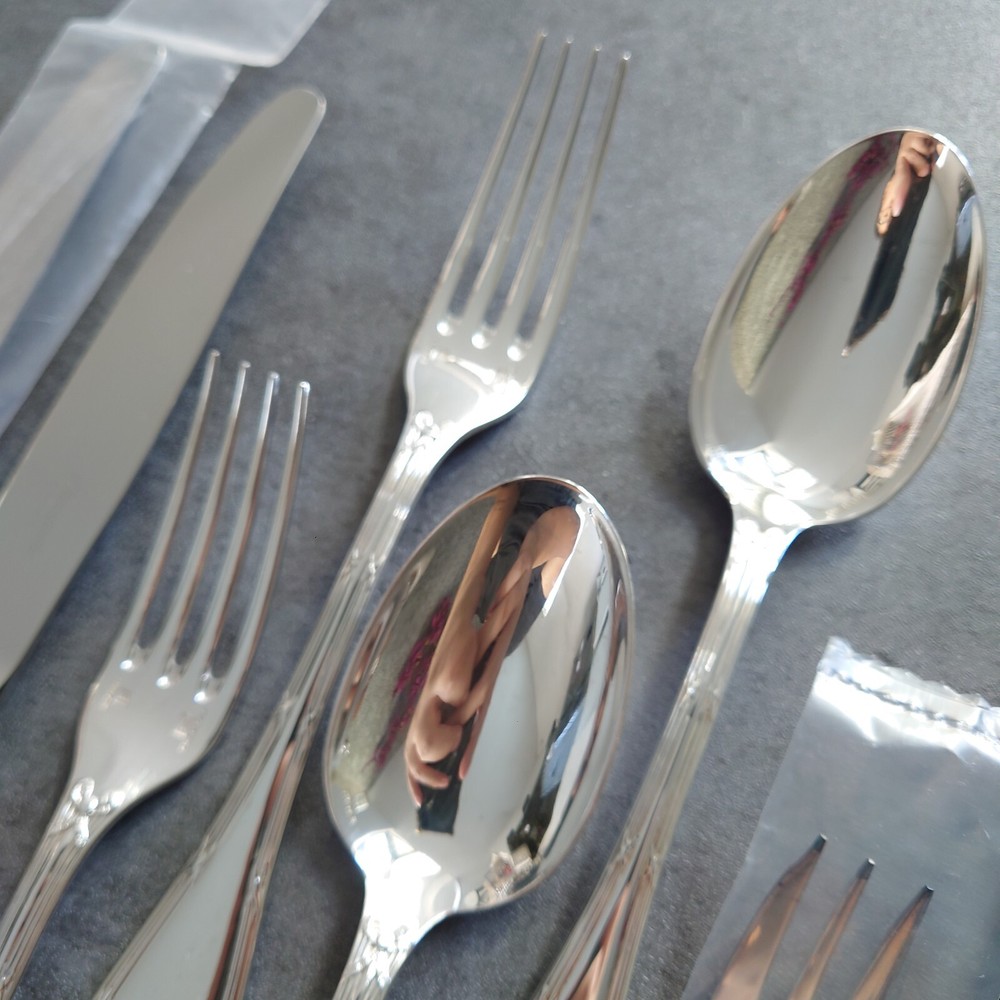 Christofle Rubans Silverplate Flatware Standard Knife Fork Spoon 10pcs Excellent