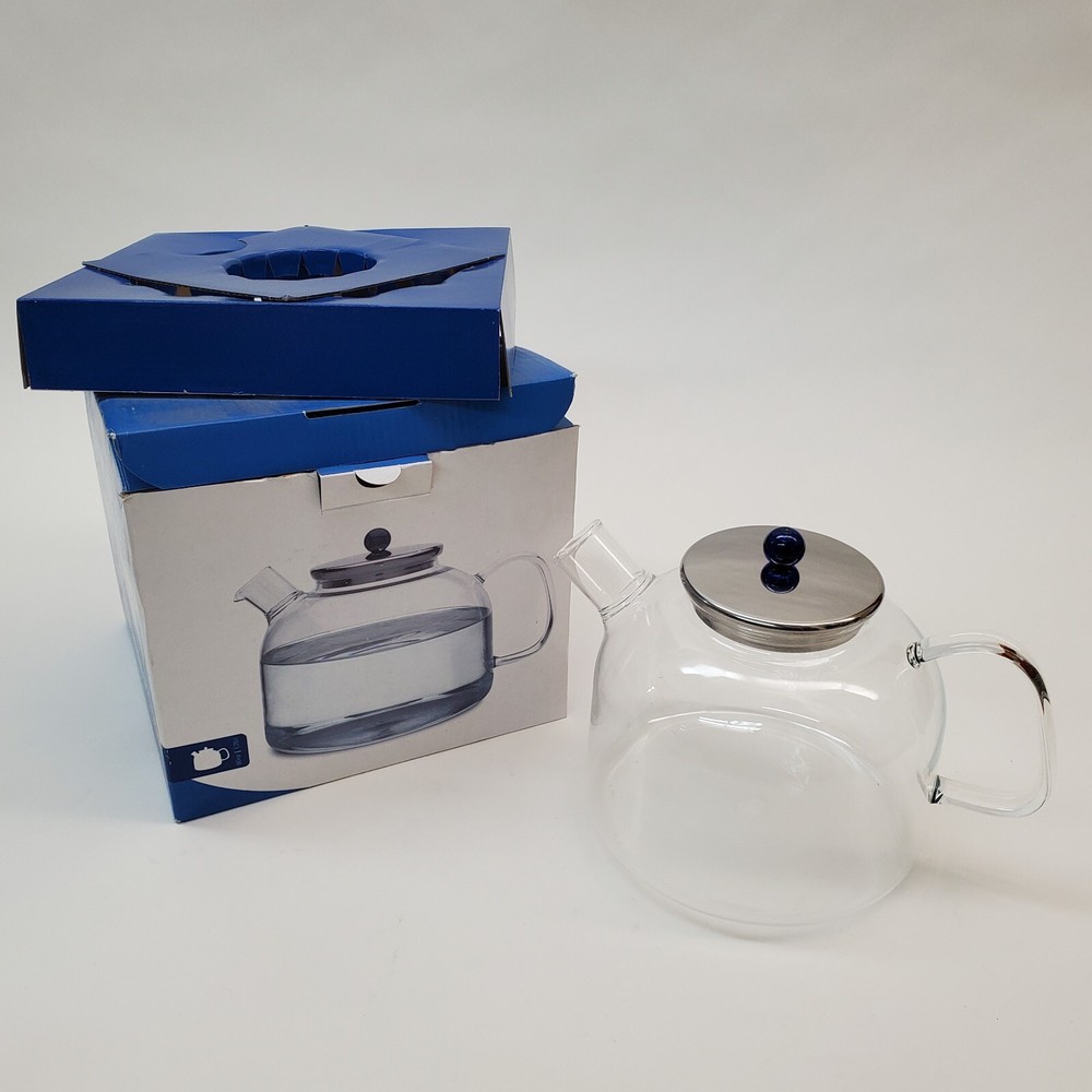 NIB Adagio Glass Water Kettle Tea Borosilicate Glass 60oz / 1.75l