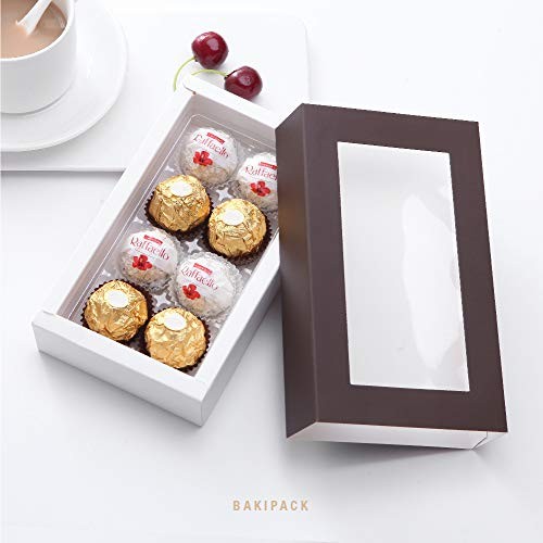 20 Truffle Box, Chocolate Box Packaging, Candy Boxes with 8-Piece Plastics