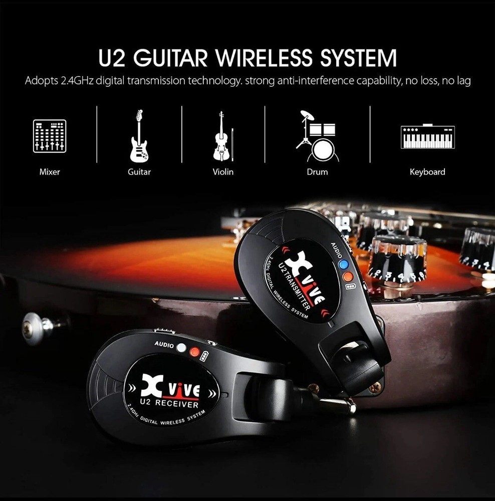 Xvive U2 Wireless System for Electric Guitars - Silver
