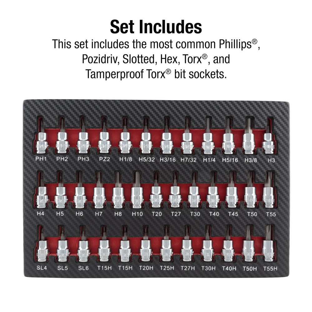 Sunex 9737 37 Pc. 3/8" Drive Bit Socket Set