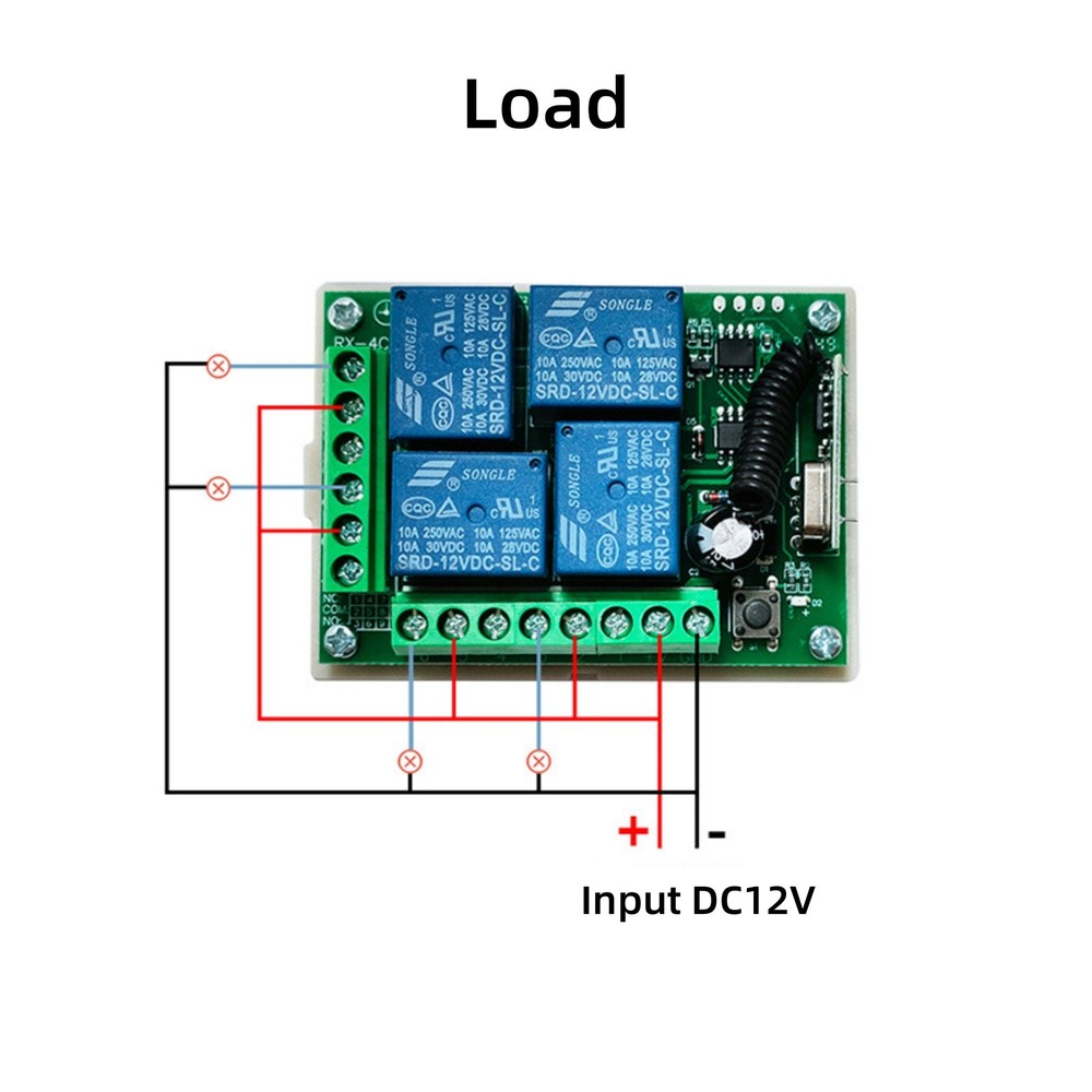New 4CH Channel Relay Remote Control Switch Transmitter+1* Receiver