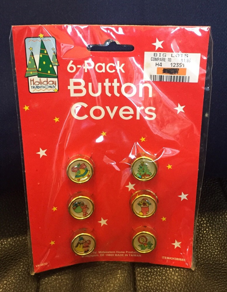 6-Pack Christmas Holiday Traditions Small Button Covers