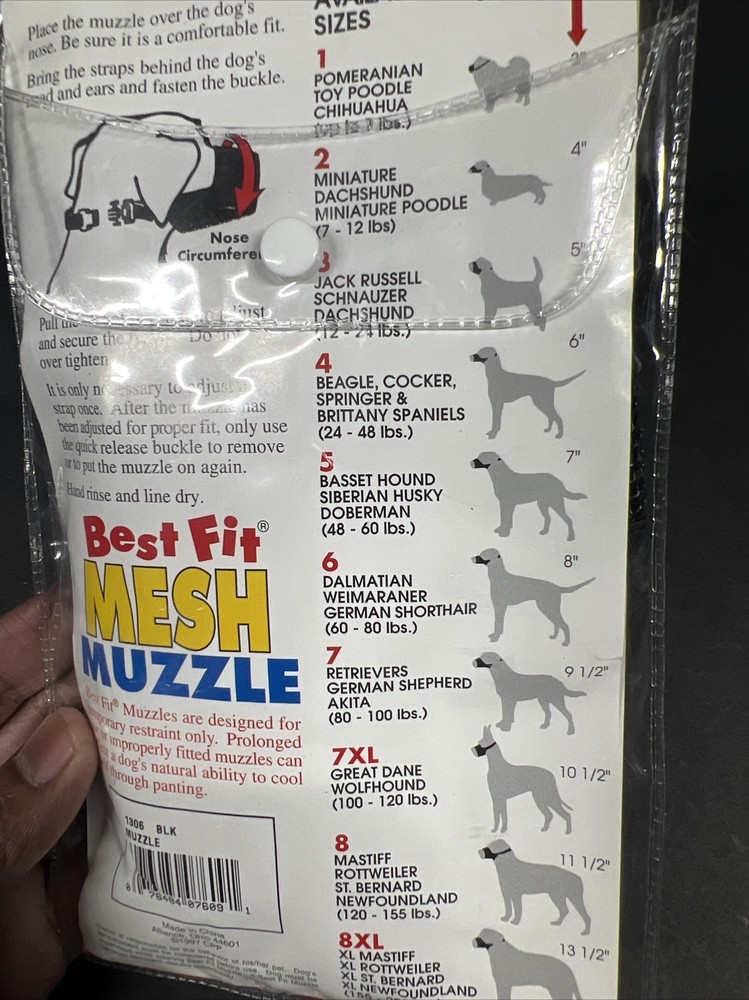 Coastal Pet Best Fit Mesh Dog Muzzle - Size 6