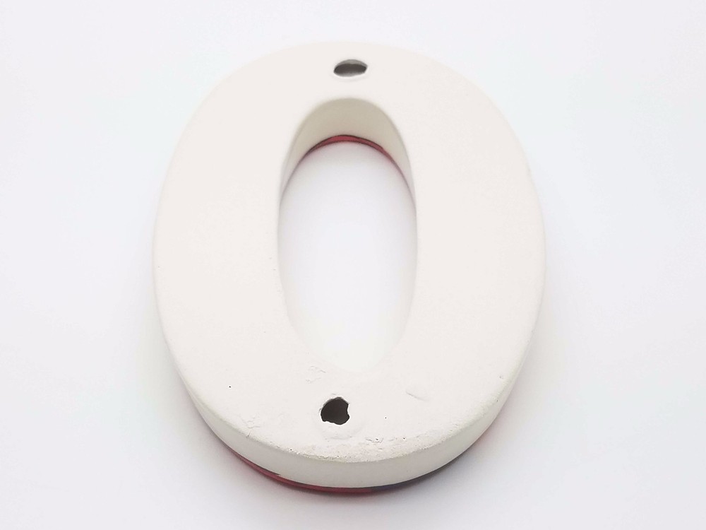 Mediterranean Handmade Ceramic Number Tile Red