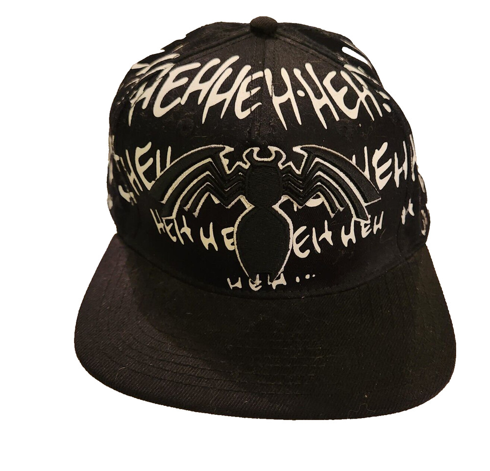 Marvel Comics Black Spider-Man Venom Snapback Baseball Cap Adjustable Hehheh Hat