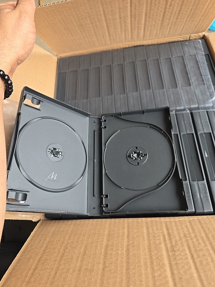 Standard 14mm 3 Disc CD Or DVD Replacement Black Storage Case Box