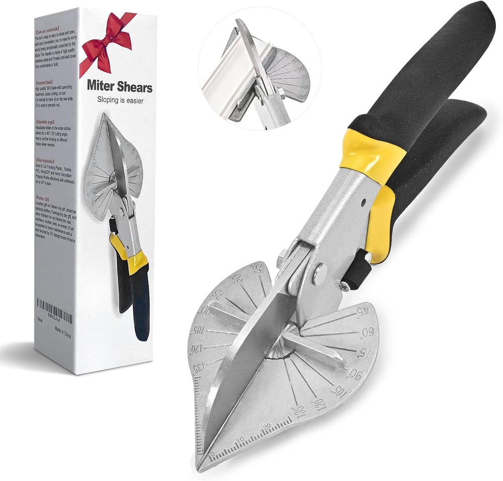 Miter Shears，Sharp Multi Angle Scissors, Adjustable From 45 ° to 135 ° Quarter R