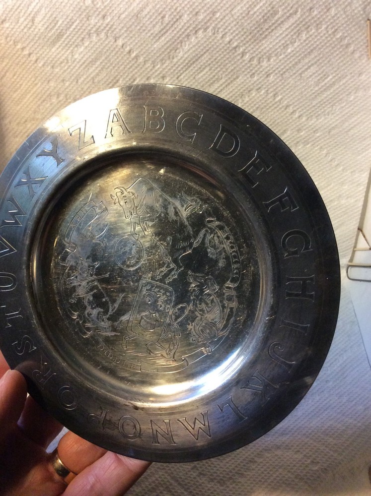 OLD SILVERPLATE WM ROGERS ABC HEY DIDDLE DIDDLE CHILDS PLATE