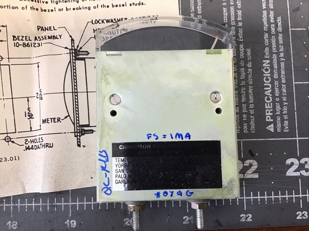 Simpson Electric Co. A.C. Voltmeter Model Panel Meter 1622 (LK03O)