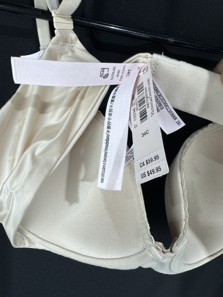 VICTORIA'S SECRET Bra 34C Perfect Coverage Lightly Lined Pink Tan