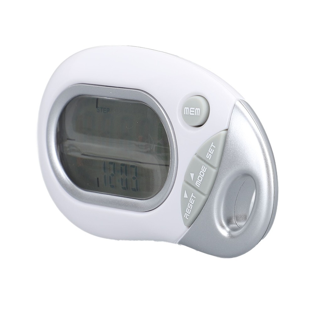 Walking Pedometer Electronic 3D Sensor High Accuracy White Step Counter