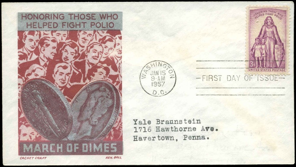 US FDC #1095 Cachet Craft Ken Boll Cachet Bath, ME