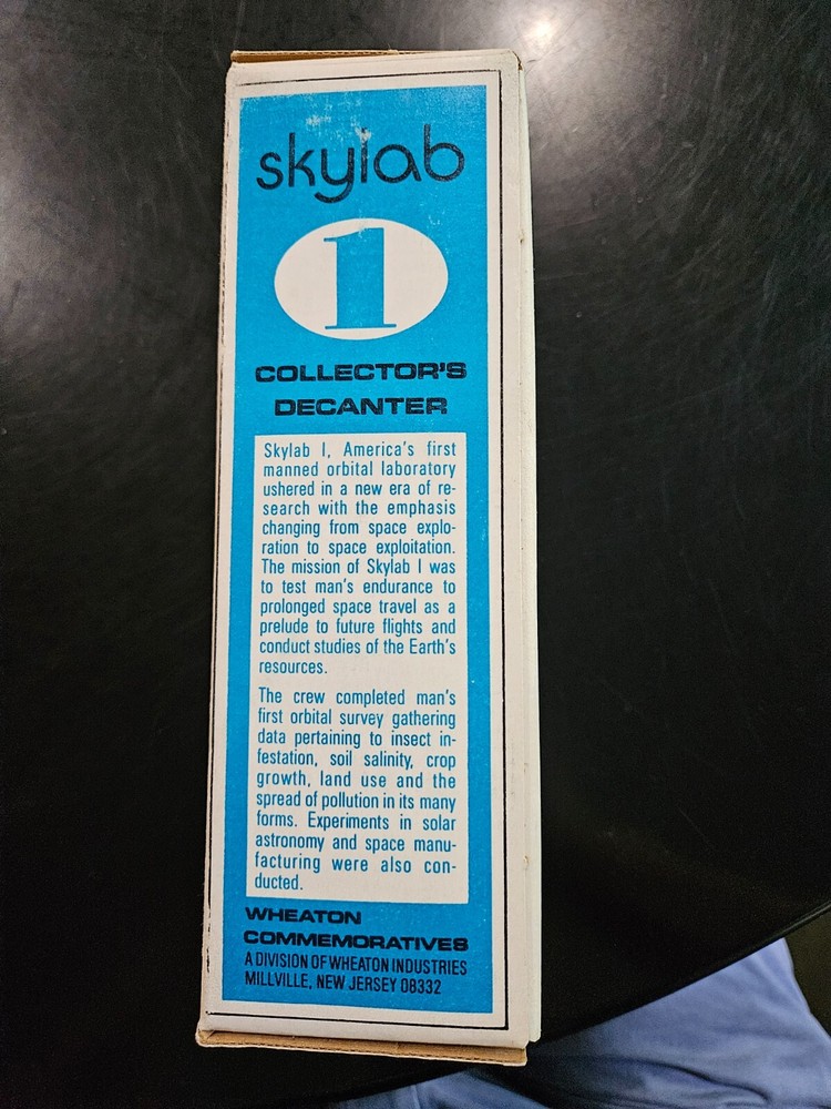 Sky Lab Weaton blue glass commemorative bottle