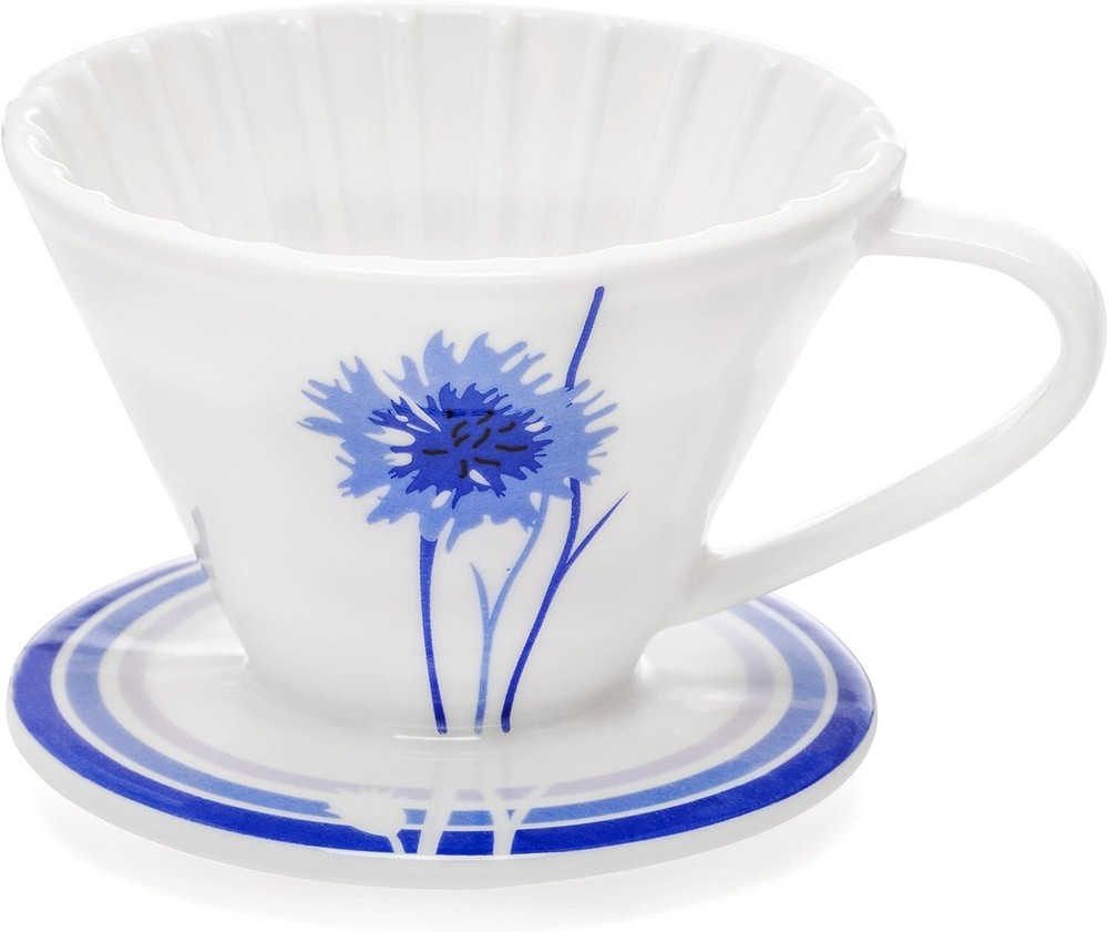 BLUE BREW Pour Over Coffee Dripper, Size 01 Ceramic Cone Coffee Maker, 2PK