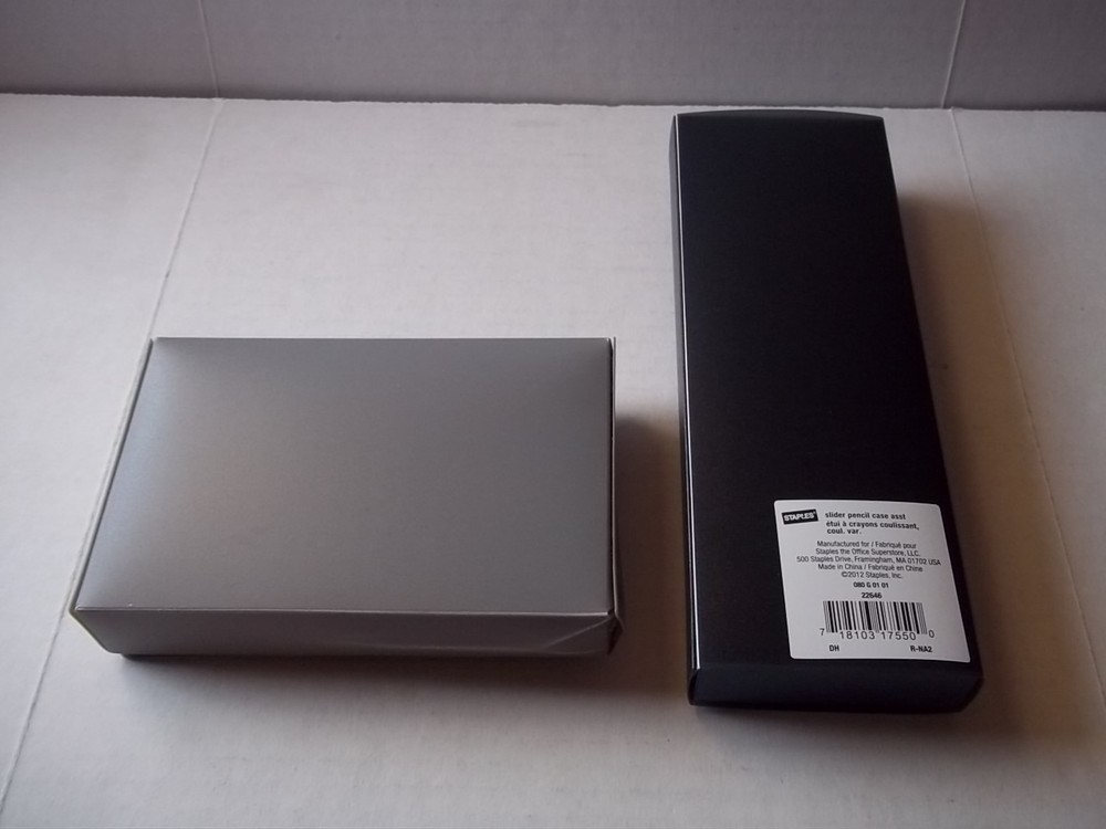 Pencil case - slider type & index card case. New with dent.