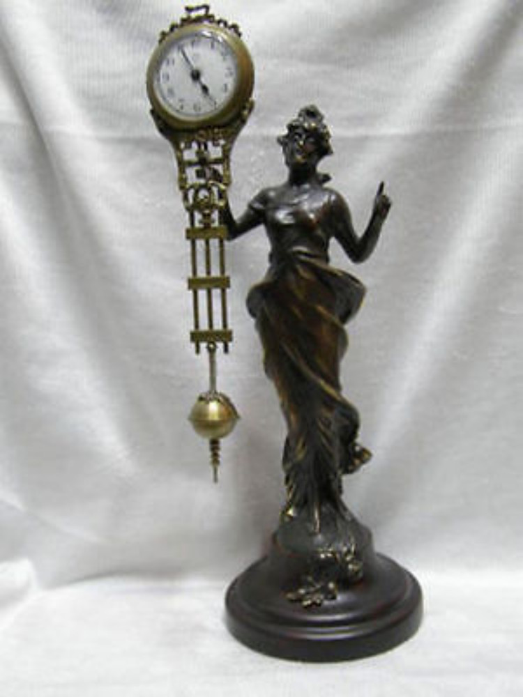 Wonderful Attractive Copper Statue Decor Swing Machine Clock Collect