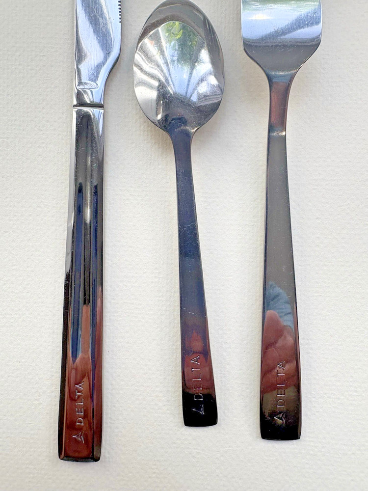 Delta Airlines Silverware Set and Menu