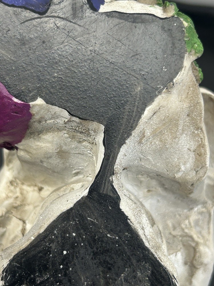 Floral Resin Skull with butterfly