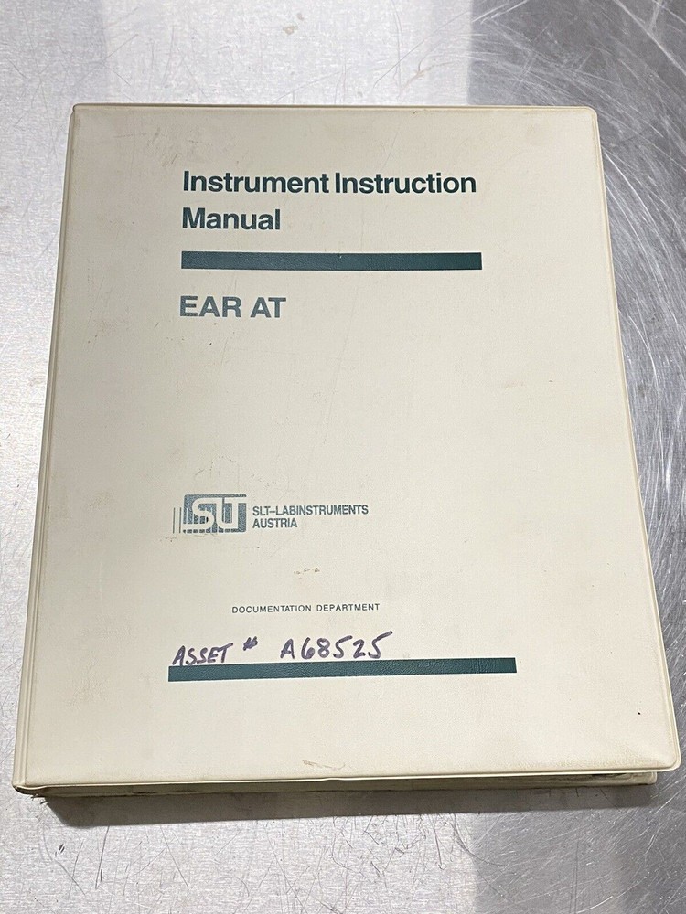 SLT Lab instruments EAR AT - Users Manual / Instructions