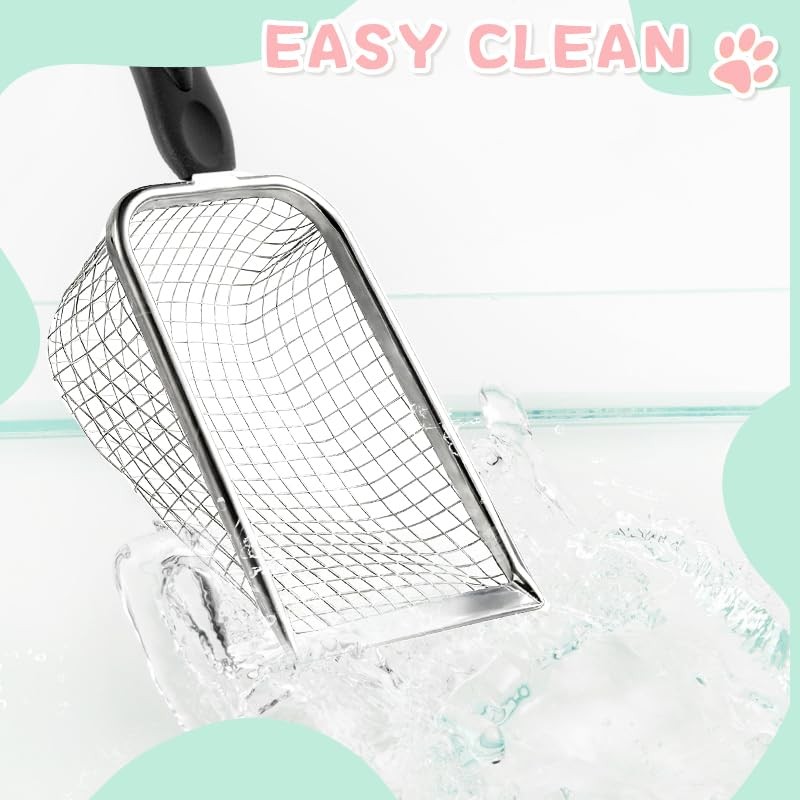 Apidgrowth Cat Litter Scoop - Long Handle Scooper, Rustproof black new