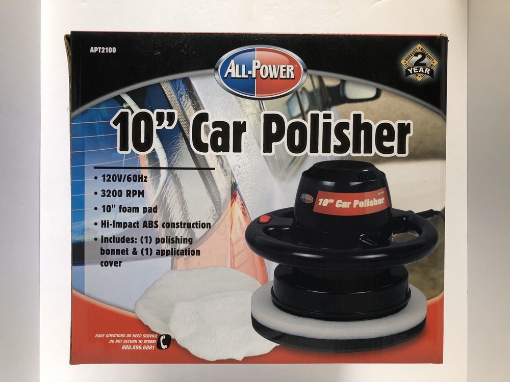 All-Power 10” Random Orbital Power Polisher/Buffer APT2100 with 2 Bonnets