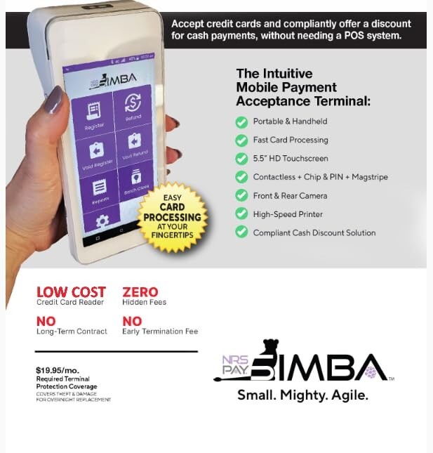 Simba from NRS - The Ultimate handheld credit card processing terminal