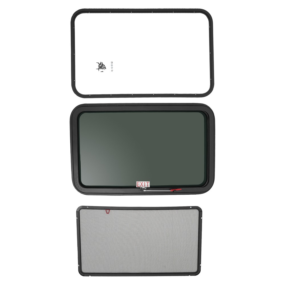 RV Exit Window Push Out Glass Camper Window 38-42mm Venting Window Rectangular