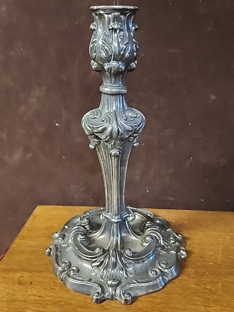 antique rococo Reed & Barton Candlestick 10.25"