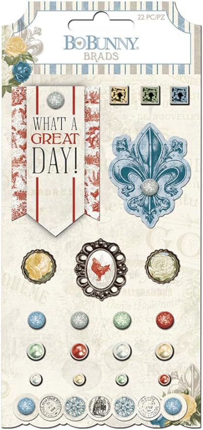 American Crafts Boulevard Brads 22/Pkg, Multi