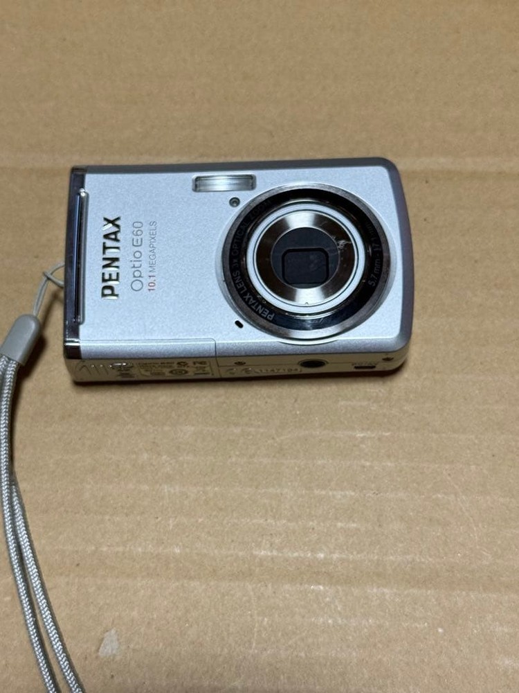 PENTAX Optio E60 Silver Compact Digital Camera Working Used Japan