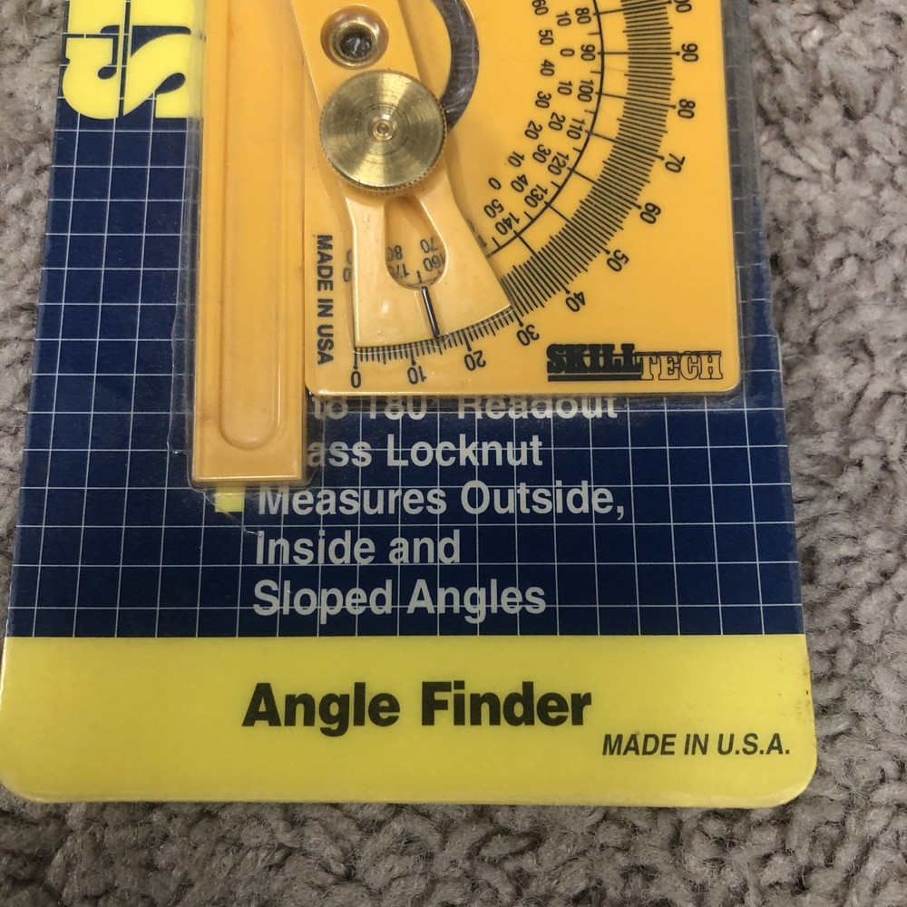 SkillTech Protractor Angle Finder, Outside, Inside, Sloped Angles, 0° to 180°