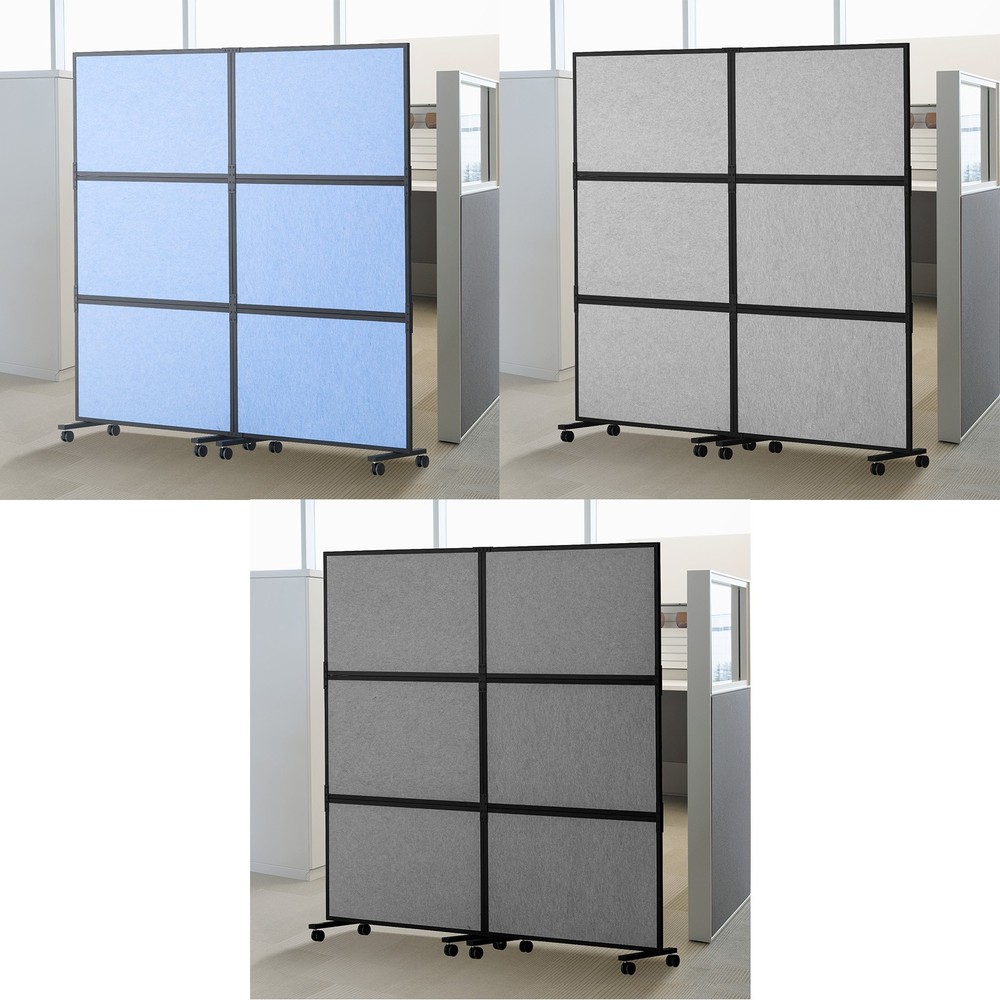 VEVOR Acoustic Room Divider Partition Panel Privacy Screen 2 Pack Blue/Gray