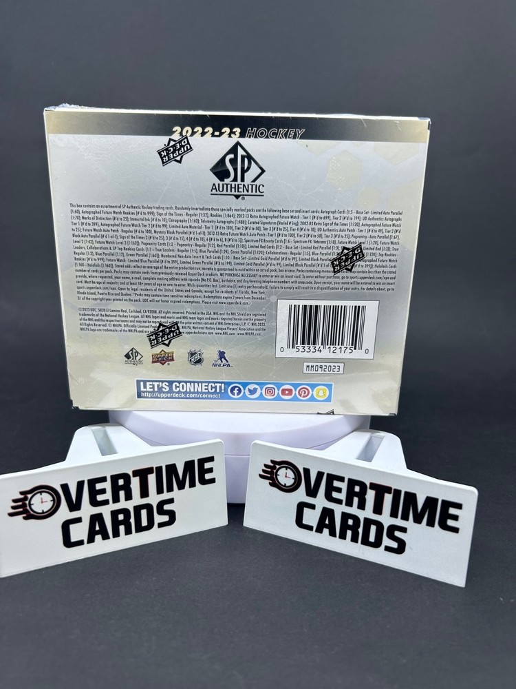 2022-23 Upper Deck NHL SP Authentic Hockey Hobby Box