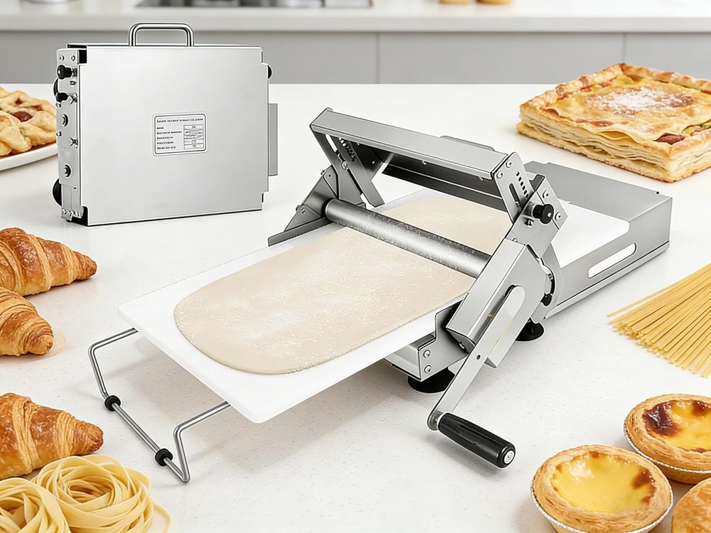 Folding Manual Dough Sheeter Dough Rolling Machine For Commercial Bakeries &Home