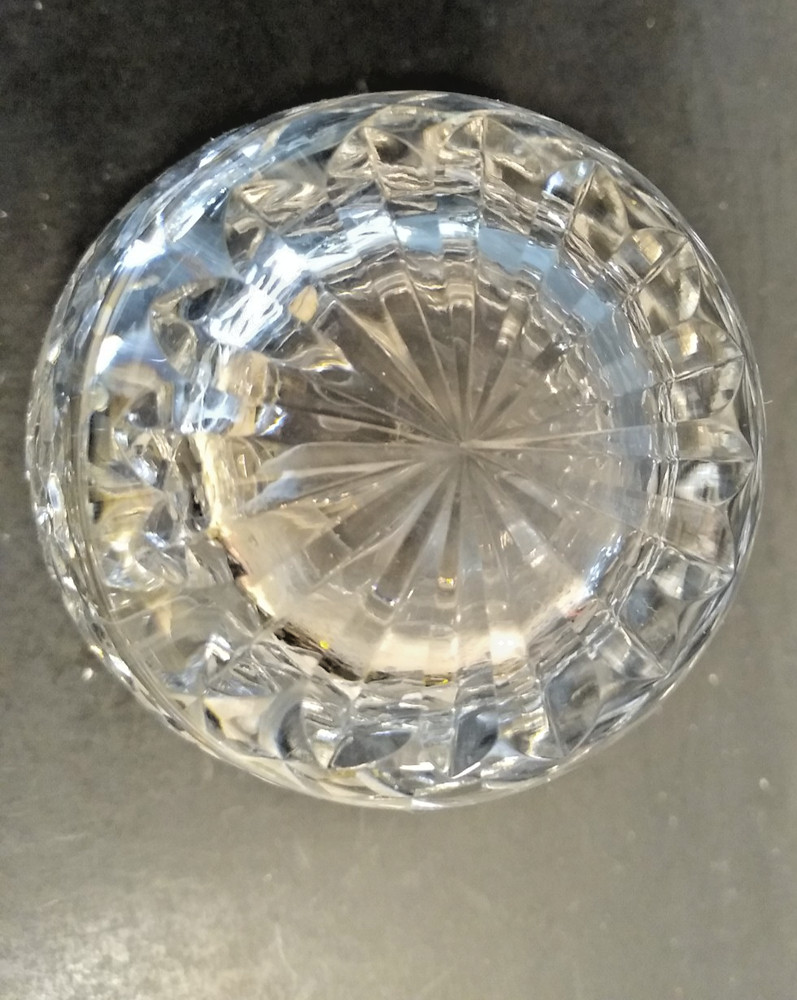 Astral Crystal Sugar Bowl/Condiment Jar pattern unknown 4.75" tall