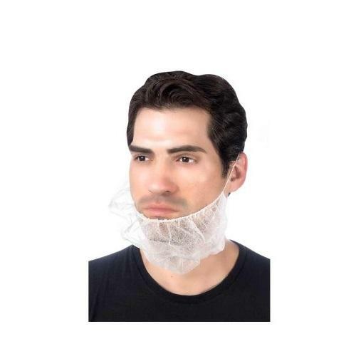 White Polypropylene Beard Protector Net Covers, Large, White, 1000/Case