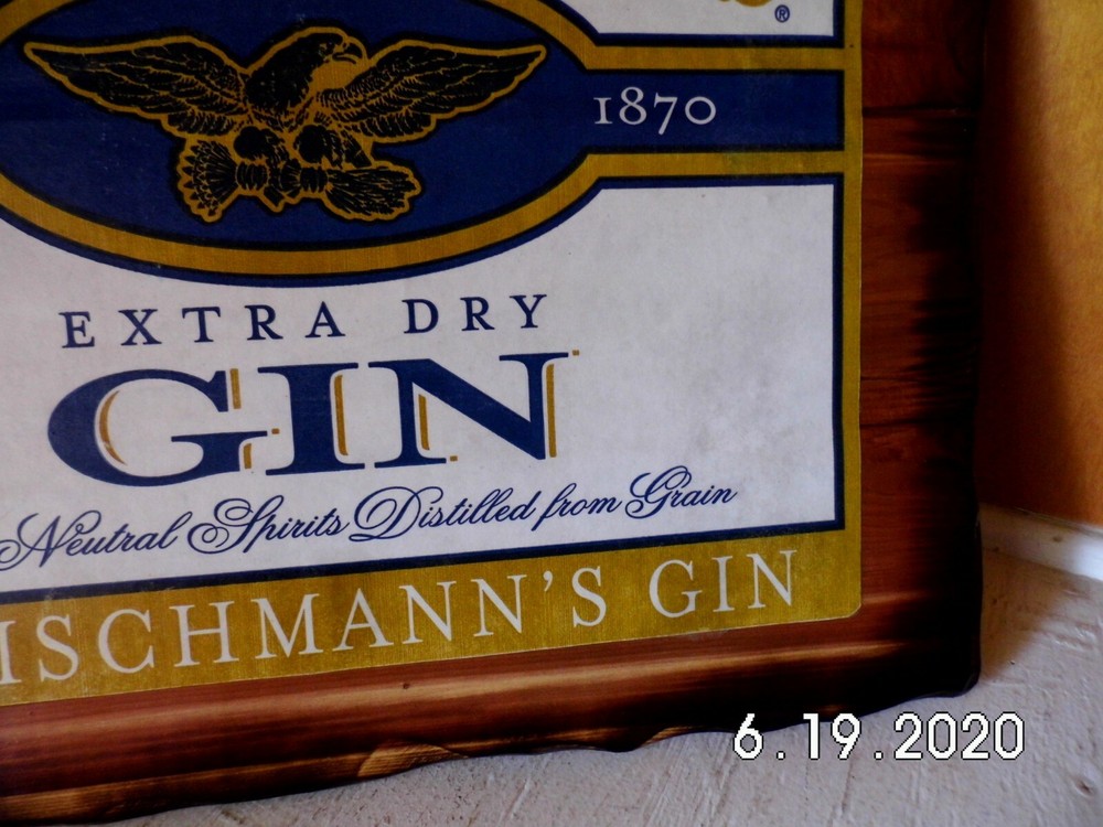 Handmade Rustic Cedar Fleischmann's Extra Dry Gin Sign 2020
