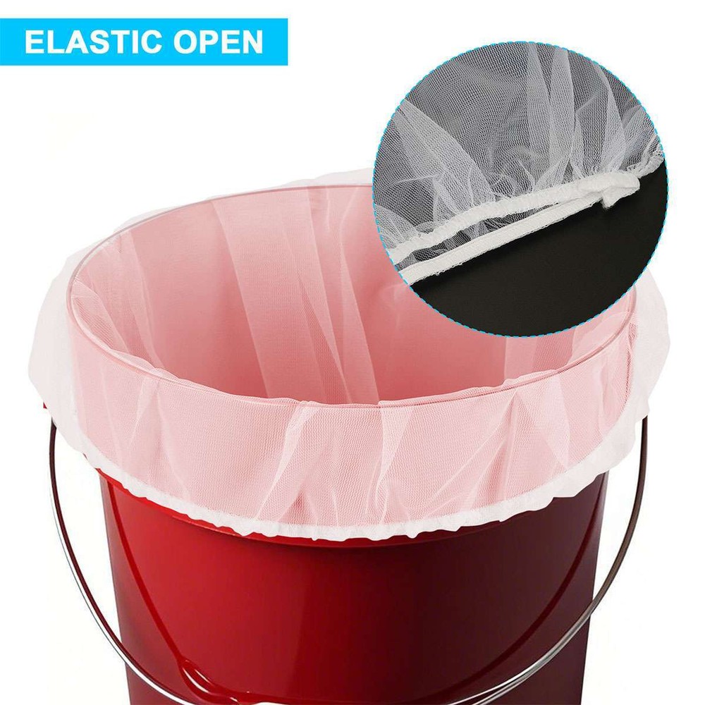 5PCS 5 Gallon Paint Strainer Bag with Elastic Drawstring Top Opening Nylon Mesh