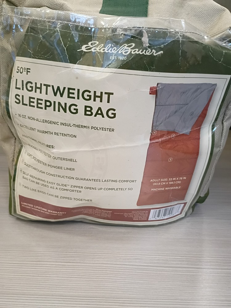 Eddie Bauer Lightweight Sleeping Bag New with Tags