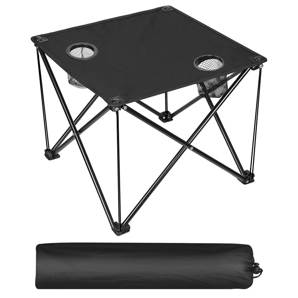Portable Folding Camping Table w/ Cup Holders - Sturdy Picnic